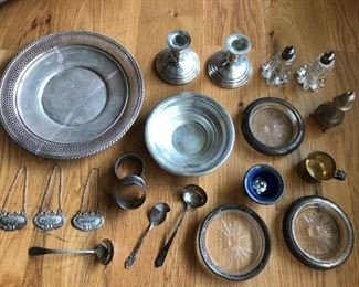 Sterling silver by Gorham, Revere, La Pierre and more.