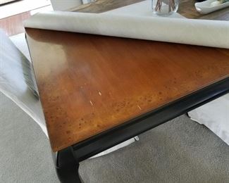 dining table with removable laminate top, actual top finish shown