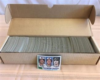 Lot #	Lot Name
1	1974 Topps Baseball Complete Set with Traded & Red Checklist sets EX/MT to Near Mint
2	1980 Topps Baseball Complete Set Rickey Henderson Rookie RC MINT
3	1981 Donruss Baseball Complete Set MINT Condition
4	1981 Fleer Baseball Complete Set Mint
5	1981 Topps Baseball Complete Set Near Mint to Mint Condition Overall  726 cards
6	1981 Topps Baseball Complete Set NM/MT Kirk Gibson Valenzuela Raines Rookies Mint
7	1981 Topps Football Complete Set Joe Montana Rookie RC Near Mint to Mint Condition Overall 528 Cards
8	1982 Donruss Baseball Factory Set Ripken RC MINT!
9	1982 Fleer Baseball Complete Set 626 Cal Ripken Jr. RC MINT
10	1982 Topps Baseball Complete Set Cal Ripken Jr. RC
11	1983 Donruss Baseball Complete Set Gwynn Boggs  Sandberg Rookie Cards MINT
12	1983 Fleer Baseball Complete Set MINT Boggs Sandberg Gwynn Rookie Cards
13	1983 Topps Baseball Complete Set Gwynn Boggs Sandberg Rookies MINT
14	1984 Fleer Baseball Complete Set MINT Mattingly RC
15	1984 Topps Baseball Co