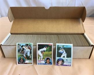 Lot #	Lot Name
1	1974 Topps Baseball Complete Set with Traded & Red Checklist sets EX/MT to Near Mint
2	1980 Topps Baseball Complete Set Rickey Henderson Rookie RC MINT
3	1981 Donruss Baseball Complete Set MINT Condition
4	1981 Fleer Baseball Complete Set Mint
5	1981 Topps Baseball Complete Set Near Mint to Mint Condition Overall  726 cards
6	1981 Topps Baseball Complete Set NM/MT Kirk Gibson Valenzuela Raines Rookies Mint
7	1981 Topps Football Complete Set Joe Montana Rookie RC Near Mint to Mint Condition Overall 528 Cards
8	1982 Donruss Baseball Factory Set Ripken RC MINT!
9	1982 Fleer Baseball Complete Set 626 Cal Ripken Jr. RC MINT
10	1982 Topps Baseball Complete Set Cal Ripken Jr. RC
11	1983 Donruss Baseball Complete Set Gwynn Boggs  Sandberg Rookie Cards MINT
12	1983 Fleer Baseball Complete Set MINT Boggs Sandberg Gwynn Rookie Cards
13	1983 Topps Baseball Complete Set Gwynn Boggs Sandberg Rookies MINT
14	1984 Fleer Baseball Complete Set MINT Mattingly RC
15	1984 Topps Baseball Co