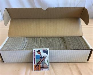Lot #	Lot Name
1	1974 Topps Baseball Complete Set with Traded & Red Checklist sets EX/MT to Near Mint
2	1980 Topps Baseball Complete Set Rickey Henderson Rookie RC MINT
3	1981 Donruss Baseball Complete Set MINT Condition
4	1981 Fleer Baseball Complete Set Mint
5	1981 Topps Baseball Complete Set Near Mint to Mint Condition Overall  726 cards
6	1981 Topps Baseball Complete Set NM/MT Kirk Gibson Valenzuela Raines Rookies Mint
7	1981 Topps Football Complete Set Joe Montana Rookie RC Near Mint to Mint Condition Overall 528 Cards
8	1982 Donruss Baseball Factory Set Ripken RC MINT!
9	1982 Fleer Baseball Complete Set 626 Cal Ripken Jr. RC MINT
10	1982 Topps Baseball Complete Set Cal Ripken Jr. RC
11	1983 Donruss Baseball Complete Set Gwynn Boggs  Sandberg Rookie Cards MINT
12	1983 Fleer Baseball Complete Set MINT Boggs Sandberg Gwynn Rookie Cards
13	1983 Topps Baseball Complete Set Gwynn Boggs Sandberg Rookies MINT
14	1984 Fleer Baseball Complete Set MINT Mattingly RC
15	1984 Topps Baseball Co
