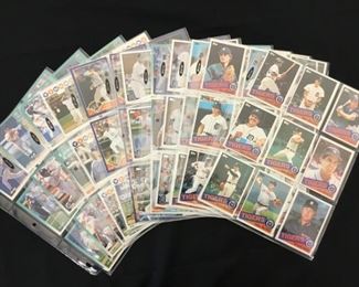 Lot #	Lot Name
1	1974 Topps Baseball Complete Set with Traded & Red Checklist sets EX/MT to Near Mint
2	1980 Topps Baseball Complete Set Rickey Henderson Rookie RC MINT
3	1981 Donruss Baseball Complete Set MINT Condition
4	1981 Fleer Baseball Complete Set Mint
5	1981 Topps Baseball Complete Set Near Mint to Mint Condition Overall  726 cards
6	1981 Topps Baseball Complete Set NM/MT Kirk Gibson Valenzuela Raines Rookies Mint
7	1981 Topps Football Complete Set Joe Montana Rookie RC Near Mint to Mint Condition Overall 528 Cards
8	1982 Donruss Baseball Factory Set Ripken RC MINT!
9	1982 Fleer Baseball Complete Set 626 Cal Ripken Jr. RC MINT
10	1982 Topps Baseball Complete Set Cal Ripken Jr. RC
11	1983 Donruss Baseball Complete Set Gwynn Boggs  Sandberg Rookie Cards MINT
12	1983 Fleer Baseball Complete Set MINT Boggs Sandberg Gwynn Rookie Cards
13	1983 Topps Baseball Complete Set Gwynn Boggs Sandberg Rookies MINT
14	1984 Fleer Baseball Complete Set MINT Mattingly RC
15	1984 Topps Baseball Co