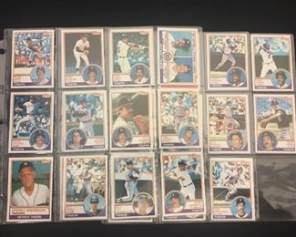 Lot #	Lot Name
1	1974 Topps Baseball Complete Set with Traded & Red Checklist sets EX/MT to Near Mint
2	1980 Topps Baseball Complete Set Rickey Henderson Rookie RC MINT
3	1981 Donruss Baseball Complete Set MINT Condition
4	1981 Fleer Baseball Complete Set Mint
5	1981 Topps Baseball Complete Set Near Mint to Mint Condition Overall  726 cards
6	1981 Topps Baseball Complete Set NM/MT Kirk Gibson Valenzuela Raines Rookies Mint
7	1981 Topps Football Complete Set Joe Montana Rookie RC Near Mint to Mint Condition Overall 528 Cards
8	1982 Donruss Baseball Factory Set Ripken RC MINT!
9	1982 Fleer Baseball Complete Set 626 Cal Ripken Jr. RC MINT
10	1982 Topps Baseball Complete Set Cal Ripken Jr. RC
11	1983 Donruss Baseball Complete Set Gwynn Boggs  Sandberg Rookie Cards MINT
12	1983 Fleer Baseball Complete Set MINT Boggs Sandberg Gwynn Rookie Cards
13	1983 Topps Baseball Complete Set Gwynn Boggs Sandberg Rookies MINT
14	1984 Fleer Baseball Complete Set MINT Mattingly RC
15	1984 Topps Baseball Co