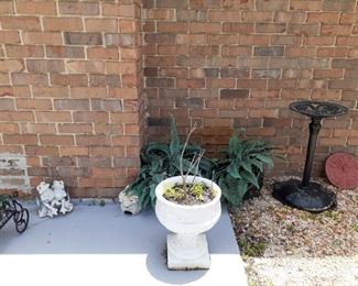 Pots, plants, yard art