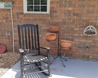 Rocking Chair Pots and iron stand