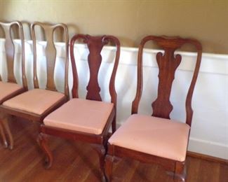 2 sets of 2 Queen Anne chairs