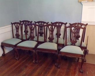 8 Mahogany Chippendale dining chairs