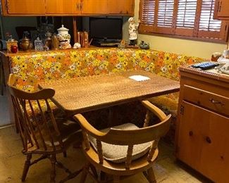 oak kitchen table with two chairs