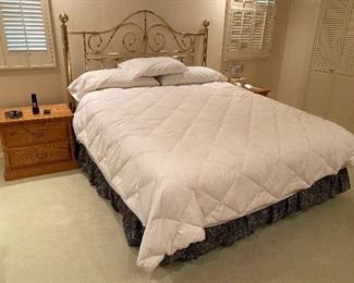 King brass bed with mattress