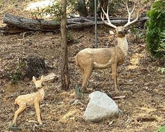 vintage cement deer