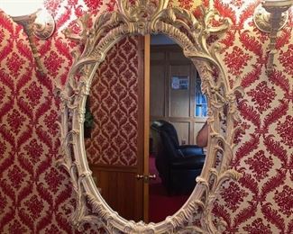 Sold white vintage mirror