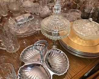 miscellan glassware and serving pieces
