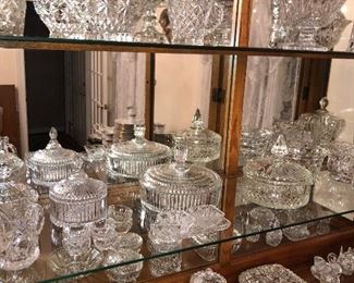 vintage crystal and serving pieces