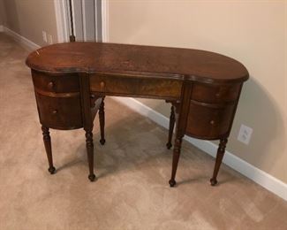 antique Mahogany kidney shaped desk