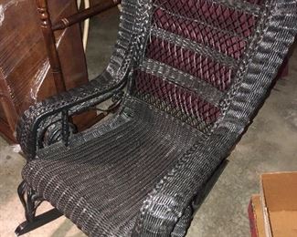 antique wicker rocker