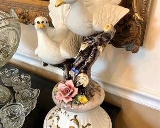 Capodimonte love doves, part of a larger collection of Capodimonte pieces.