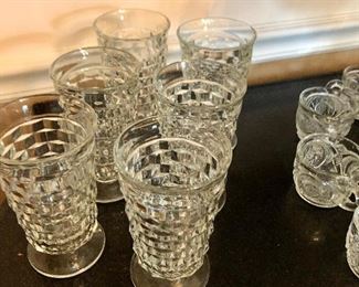 Part of 12 Whitehall tumblers by Indiana glass