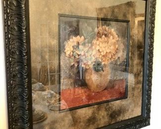 Modern or recent black framed hydrangeas