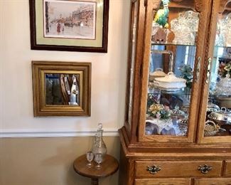 dan handles local print, antique decanter and glasses