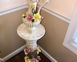 Capodimonte pitcher and stand, part of a very large collection.