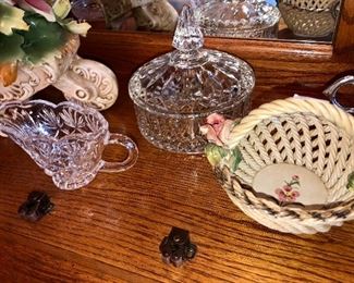 Capodimonte flower basket, part of a very large collection.