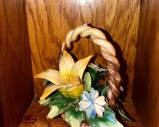 Capodimonte flower basket, part of a very large collection.