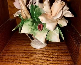 Capodimonte flower basket, part of a very large collection.