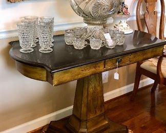 1960 painted table with black stone top