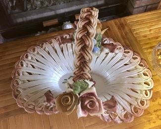 Capodimonte flower basket, part of a very large collection.