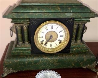 antique fo marble mantel clock,