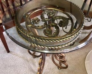 wrought iron glass top table