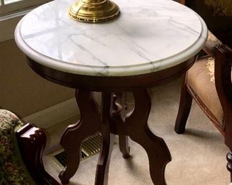 1840's style marble top table with marble top