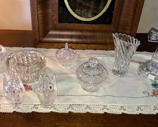 crystal vases, vanity items