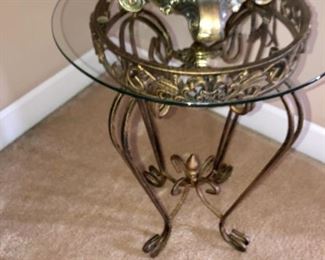 wrought iron glass top table