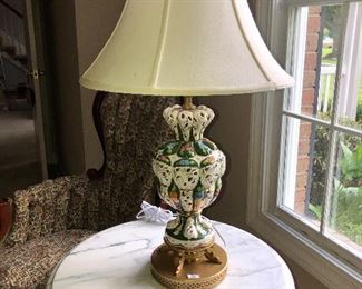 Capodimonte lamp, part of a very large collection.