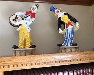 Capodimonte clowns, part of a very large collection.