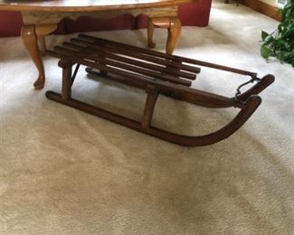 antique German wood sleigh