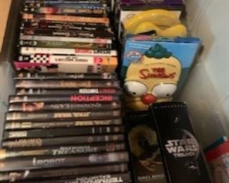 Great Collections of Star Wars, Big Bang Theory, Simpson DVD's and a Couple of Vintage Star Wars VHS