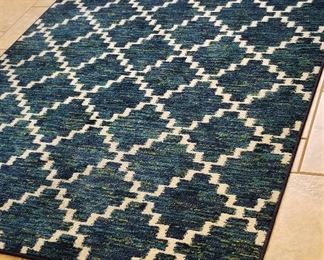Deep blue large area rug