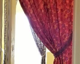 Curtains for sale in master bedroom.