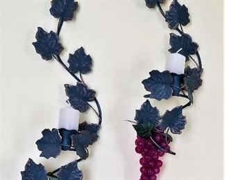 Grapes and grape leaves candle holders.