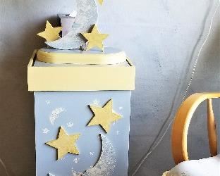 Stars and moon lamp and stand.