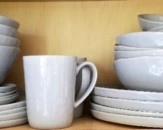 Crate & Barrel Camden Stone gray dish set. 