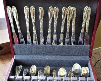 Gold colored silverware set.