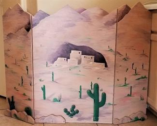 Handcrafted cactus desert scene for fireplace or wherever!