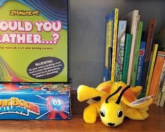 Games and books for sale.