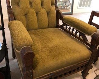MAGNIFICANT MATCHING PAIR OF VICTORIAN PARLOR ARM CHAIRS
