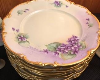 GORGEOUS HAND PAINTED CHINA DINNER PLATES