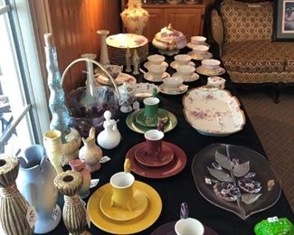 DESSERT SET, GORGEOUS HAND PAINTED CHINA PIECES, HOME DECOR