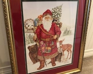 FRAMED SANTA PRINT